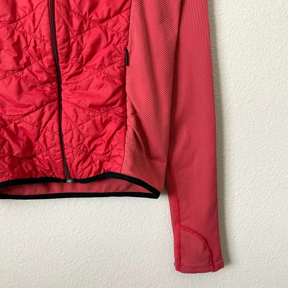 Athleta Jacket Womens Medium Red Flurry Force Puffer Quilted Primasoft Stretchy - Picture 8 of 12